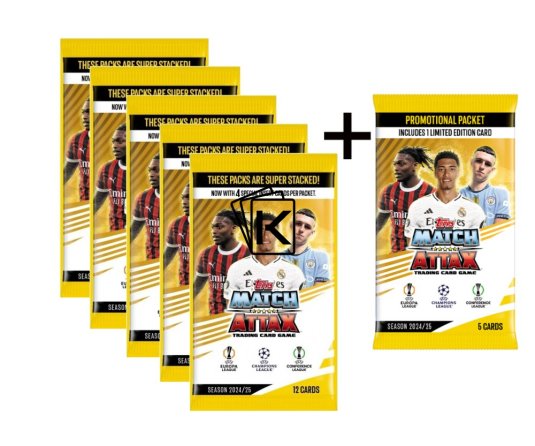 2024-25 Topps Match Attax UEFA Champions League Balíček 5+1 zdarma