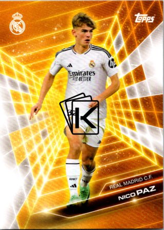 fotbalová kartička 2024-25 Topps Real Madrid CF Fan Set Golden Future GF-1 Nico Paz