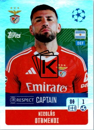 2024-25 Topps Champions League 344 Nicolás Otamendi (SL Benfica)