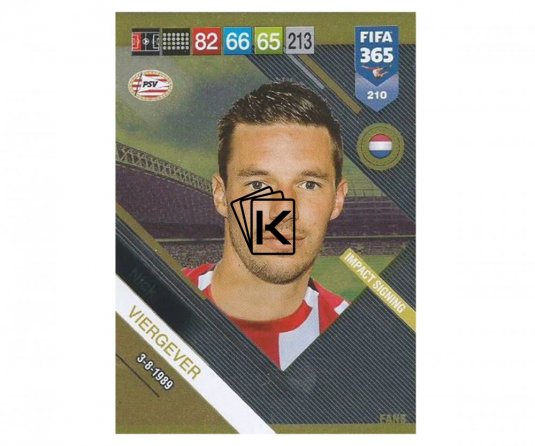 Fotbalová kartička Panini FIFA 365 – 2019 Fans 210 Nick Viergever PSV Eindhoven