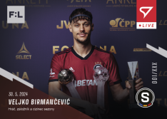 fotbalová kartička 2023-24 SportZoo Fortuna Liga Live L-47 Veljko Birmančević Sparta Praha