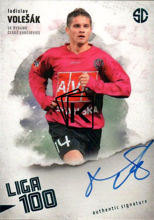 podepsaná karta 2025 Supr Cards Liga 100 VO-LA Ladislav Volešák SK Dynamo České Budějovice Turuoise /3