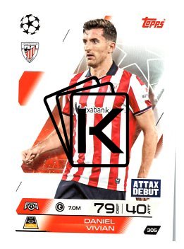 fotbalová kartička 2025-26 Topps Match Attax UCC 305 Daniel Vivian (Athletic Club)