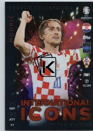 fotbalová karta Topps Match Attax EURO 2024 Internatioanl Icon ILLE1 Luka Modrić (Croatia)