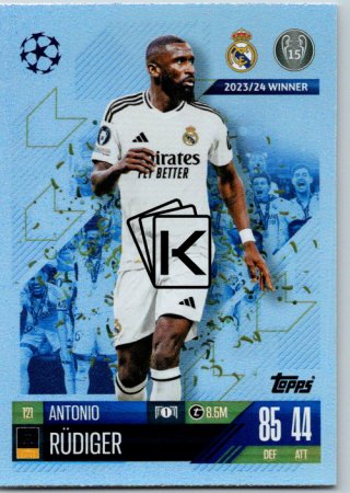fotbalová kartička 2024-25 Topps Match Attax UEFA Club Competitions 121 Antonio Rüdiger (Real Madrid CF)