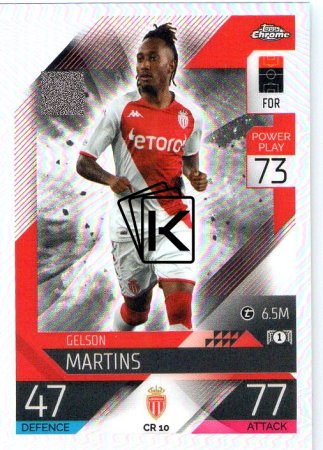 Fotbalová kartička 2022-23 Topps Match Attax UCL Chrome Preview CR10 Gelson Martins AS Monaco