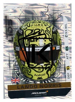 2025 Topps Turbo Attax F1  McLaren Helmet  LL1 Lando Norris