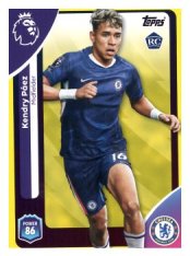 fotbalová kartička 2025-26 Topps  Premier League  101 Kendry Páez (Chelsea)  -  Rookie-PARALLEL Yellow