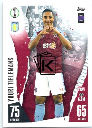 Fotbalová kartička 2023-24 Topps Match Attax UEFA Club Competitions 8 Youri Tielemansn Aston Villa