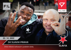 fotbalová kartička SportZoo 2022-23 Live L-052 SK Slavia Praha: výhra v Derby 4:0