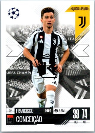 Fotbalová kartička 2024-25 Topps Match Attax EXTRA UEFA Club Competitions Squad Update 32.  Francisco Conceição (Juventus)