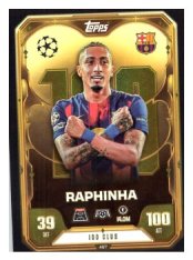 fotbalová kartička 2025-26 Topps Match Attax UCC 100 Club 467 Raphinha (FC Barcelona)