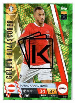 fotbalová karta Topps Match Attax EURO 2024 Green parallel GC1 Marko Arnautovič (Austria)