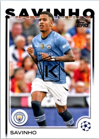 fotbalová kartička 2024-25 Topps UEFA Club Competitions Flagship 56 Savinho Manchester City