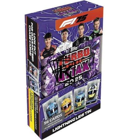 2025 Topps Turbo Attax Formule 1 Mega Tin LIGHTNING LIDS