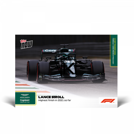 kartička Formule 1 Topps Now 2021 54 Lance Stroll Aston Martin