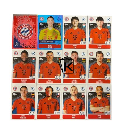 Týmový samolepkový set  2024-25 Topps Champions League FC Bayern Munchen