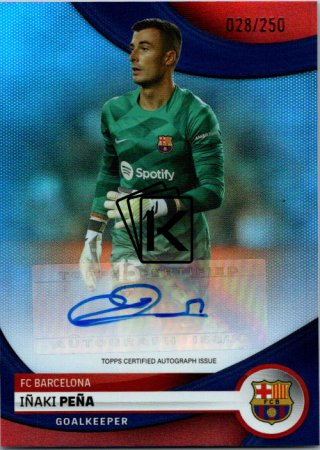 2023-24 Topps FC Barcelona team set AU-IP Inaki Pena 028/250 Blue RC