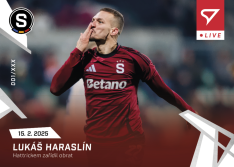 fotbalová kartička 2024-25 SportZoo Chance Liga Live L-41 Lukáš Haraslín Sparta Praha