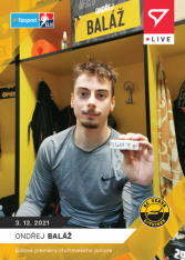 hokejová kartička SportZoo 2021-22 Live L-053 Ondřej Baláž HC Verva Litvínov RC