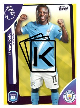 fotbalová kartička 2025-26 Topps  Premier League 189 Jérémy Doku (Manchester City)  - PARALLEL Yellow