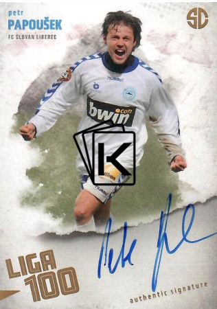 podepsaná karta 2025 Supr Cards Liga 100 Petr Papoušek FC Slovan Liberec gold /12