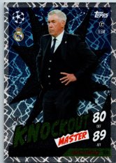 Fotbalová kartička 2024-25 Topps Match Attax EXTRA UEFA Club Competitions Knockout Master 306 Carlo Ancelotti (Real Madrid CF