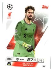 fotbalová kartička 2025-26 Topps Match Attax UCC 11 Alisson Becker (Liverpool)