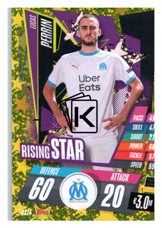 fotbalová kartička Topps Match Attax Champions League 2020-21 Rising Star RS14 Lucas Perrin - Olympique de Marseille