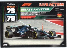 2022 Topps Formule 1Turbo Attax F1 Live Action 2021 239 Sebastian Vettel (Aston Martin)