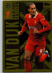 Fotbalová kartička 2024-25 Topps Match Attax EXTRA UEFA Club Competitions Gold Edge Edition GOL 3.  Virgil van Dijk (Liverpool)