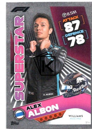 2022 Topps Formule 1Turbo Attax F1 Superstars 314  Alex Albon (Williams)