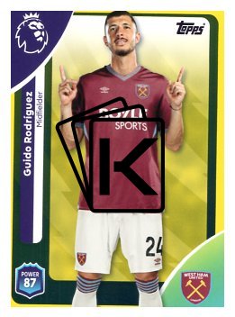 fotbalová kartička 2025-26 Topps  Premier League 280 Guido Rodríguez (West Ham United)-PARALLEL Yellow