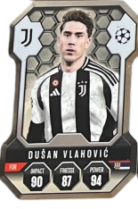 fotbalová kartička 2024-25 Topps Match Attax UEFA Club Competitions Topps Chrome Pro Elite SH15 Dušan Vlahović (Juventus)