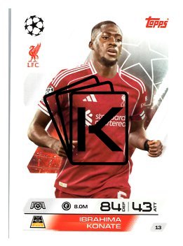 fotbalová kartička 2025-26 Topps Match Attax UCC 13 Ibrahima Konaté (Liverpool)