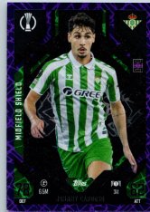 Fotbalová kartička 2024-25 Topps Match Attax EXTRA UEFA Club Competitions Midfield Shield 314.  Johnny Cardoso (Real Betis Balompié) Purple Parallel