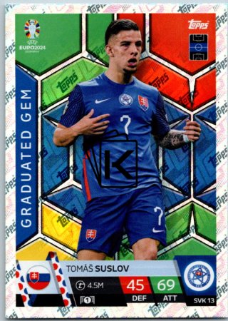 fotbalová karta Topps Match Attax EURO 2024 SVK13 Tomáš Suslov (Slovakia)  -  Graduated Gem