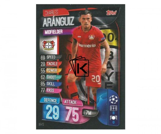 Fotbalová kartička 2019-2020  Topps Champions League Match Attax - Bayern 04 Leverkusen - Charles Aránguiz 10
