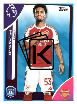 fotbalová kartička 2025-26 Topps  Premier League 11 Ethan Nwaneri (Arsenal)-PARALLEL Blue