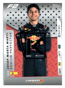 2025 Topps Turbo Attax F1 Campos Racing F2 Podium Perfections HP 209 Josep María Martí