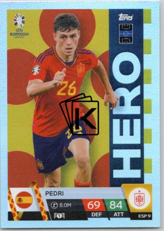 fotbalová karta Topps Match Attax EURO 2024 ESP9 Pedri (Spain)  -  Hero