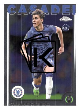 fotbalová kartička 2024-25 Topps Chrome 136 Cesare Casadei, Chelsea FC RC