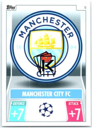 fotbalová kartička 2021-22 Topps Match Attax UEFA Champions League 10 Manchester City Logo