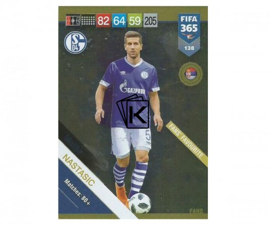 Fotbalová kartička Panini FIFA 365 – 2019 Fans 138 Matija Nastasic Schalke 04