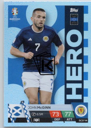 fotbalová karta Topps Match Attax EURO 2024 SCO14 John McGinn (Scotland)  -  Hero