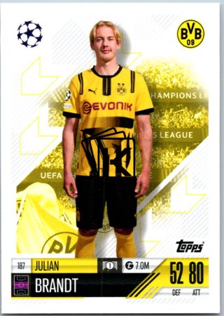 fotbalová kartička 2024-25 Topps Match Attax UEFA Club Competitions 187 Julian Brandt (Borussia Dortmund)