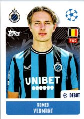 2024-25 Topps Champions League 156 Romeo Vermant (Club Brugge KV)