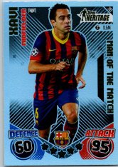 Fotbalová kartička 2024-25 Topps Match Attax EXTRA UEFA Club Competitions Topps Heritage - Man of the Match 293 Xavi (FC Barcelona)