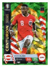 fotbalová karta Topps Match Attax EURO 2024 Green parallel Centurion CC 1 David Alaba (Austria)