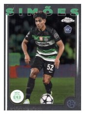 fotbalová kartička 2024-25 Topps Chrome 156 João Simões, Sporting Clube de Portugal RC